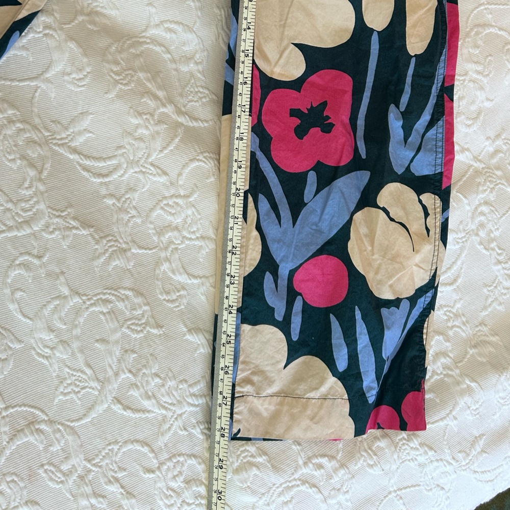 Marimekko Blue Beige Pink Floral Patterned Pants XS - Picture 10 of 11